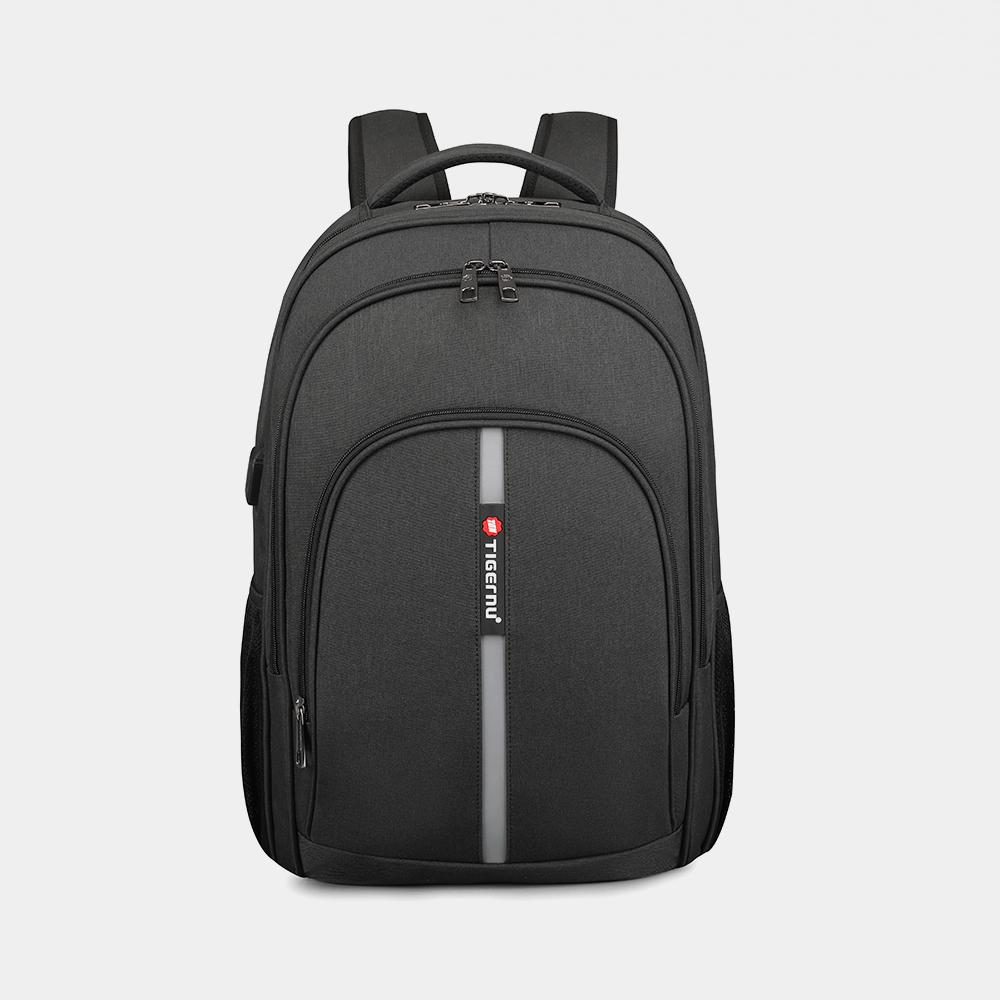The front view of the black backpack model T-B3893 no logo